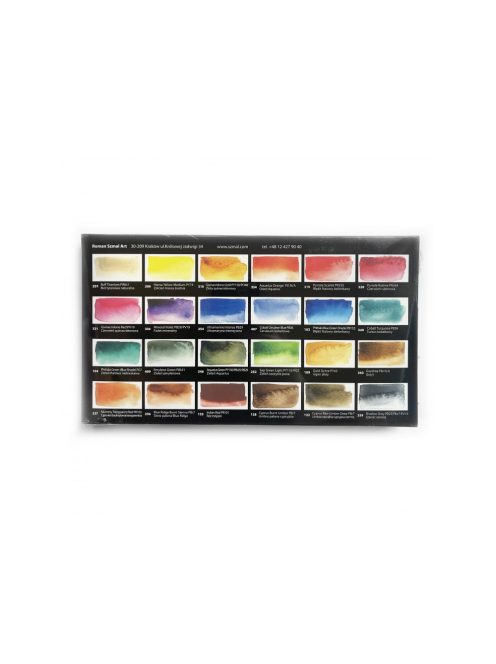Akvarell művészkészlet, fémdobozban, szilkés - Jane Blundell válogatás, 24 színű - Roman Szmal Aquarius