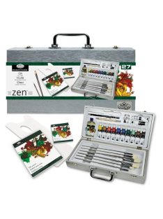   Nagy olajfestő ZEN készlet elegáns fa táskában, 27 részes szett - Royal ZEN 27