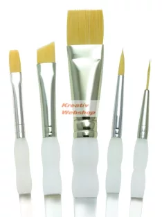 Kreatív hobby - Ecsetkészlet - Gold taklon - Soft Grip - 5db