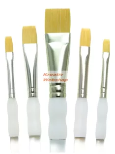 Kreatív hobby - Ecsetkészlet - Gold taklon, lapos - Soft Grip - 5db
