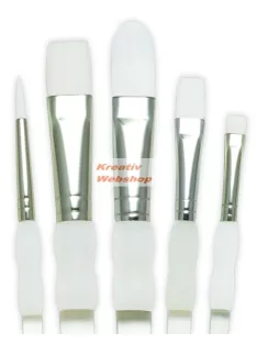 Kreatív hobby - Ecsetkészlet - White taklon, vegyes - Soft Grip - 5db