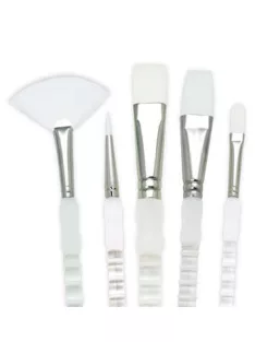 Ecsetkészlet, Soft Grip hosszú nyelű ecsetek White Taklon