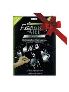 Kreatív hobby - Karcfólia, ezüst 6 db-os - 27x35 cm