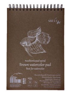   Vázlattömb - SMLT Brown watercolor authenticpad, spirálos - barna, 280gr, 20 lapos A5