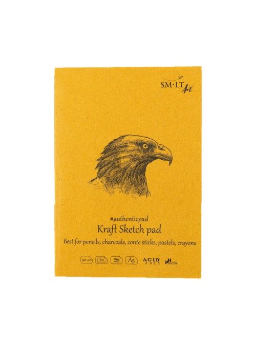 Vázlattömb - SMLT Authenticpad Kraft, Natúr barna - 90gr, 60 lapos A5
