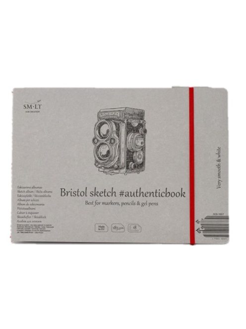 Vázlattömb - SMLT Sketch authenticbook - Bristol, 185gr, 18 lapos, 17,6x24,5cm
