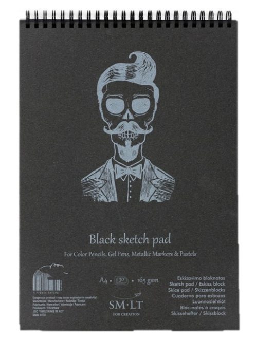Pasztelltömb - SMLT Black Sketch Pad 165gr - 30 lapos A3
