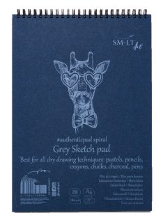   Vázlattömb - SMLT Grey Sketch authenticpad, spirálos, mikroperforált - szürke, 180gr, 20 lapos A5