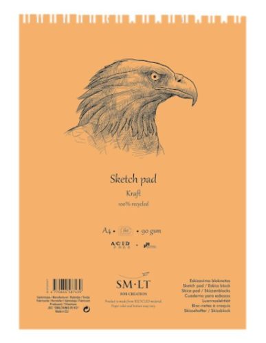Vázlattömb - SMLT Sketch Pad - Kraft 90gr, 60 lapos A5