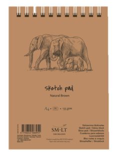   Vázlattömb - SMLT Sketch Pad - Natúr barna, 135 gr, 80 lapos A5