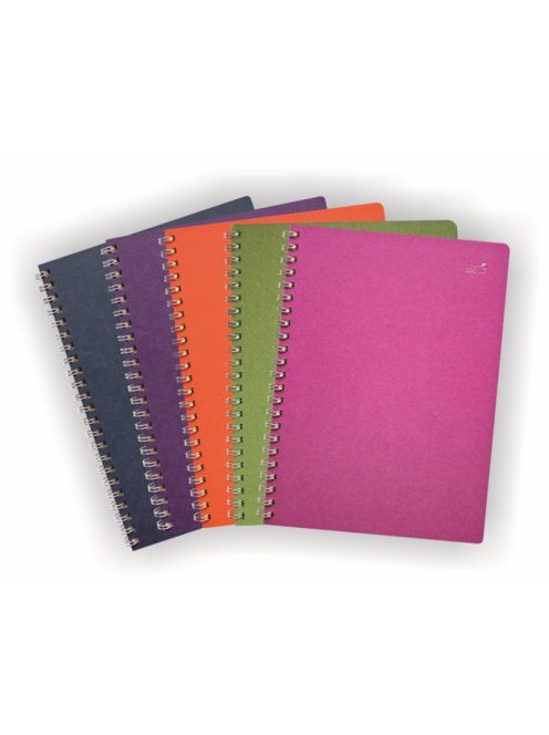 Jegyzetfüzet, színes belső lapokkal, spirálos, 80 gr, 5x15 színes lap, négyzetrácsos - A5