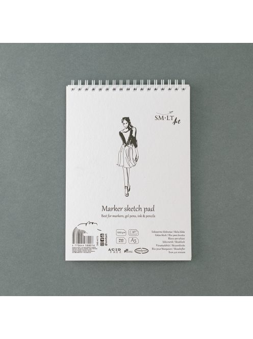 Markertömb - SMLT Marker Sketch Pad, spirálos, 100gr 50 lapos A4