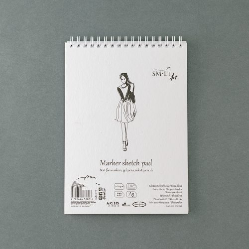 Markertömb - SMLT Marker Sketch Pad, spirálos, 100gr 50 lapos A3