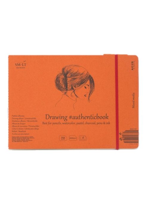 Vázlat- és festőtömb - SMLT Drawing authenticbook - Mixed Media 200gr, 18 lapos, 17,6x24,5cm
