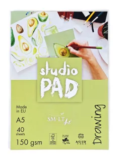   Rajztömb - SMLT Studio Drawing Pad - Fehér, 150 gr, 40 lapos A5