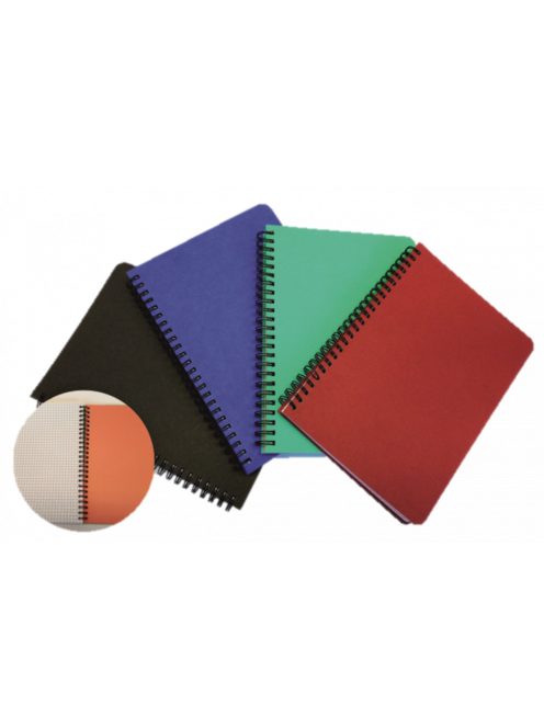 Jegyzetfüzet, színes borítós színes belső elválasztókkal, spirálos, 80 gr, 96 lapos négyzetrács A6