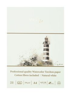  SMLT PRO Torchon Akvarelltömb, 100% pamut, varrott, 250g 10 lapos, 28x20 cm varrott