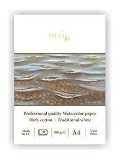   Akvarelltömb - SMLT Art Professional Watercolor 300gr, 10 lapos művésztömb 28x28cm méretű