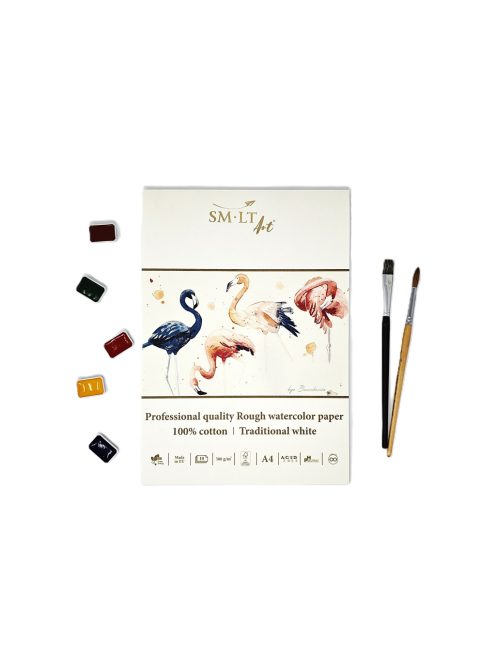 Akvarelltömb - SMLTArt Professional Watercolor 300gr, 100% pamut, érdes felületű - 10 lapos művésztömb A4-es méretű