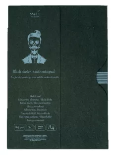Pasztelltömb mappában - SMLT Black Sketch Pad 165gr, A4, 30 ív - Kifutó termék