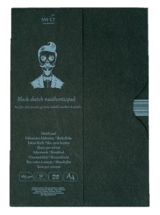   Pasztelltömb mappában - SMLT Black Sketch Pad 165gr, A4, 30 ív - Kifutó termék