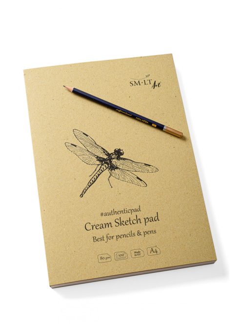 Vázlattömb - SMLT Sketch Pad Cream Authenticpad - Krémszínű, 80gr, 100 lapos A4, ragasztott