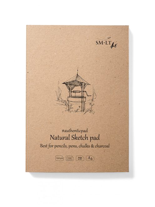 Vázlattömb - SMLT Sketch Pad Natural Authenticpad - 100 gr 100 lapos A4, ragasztott