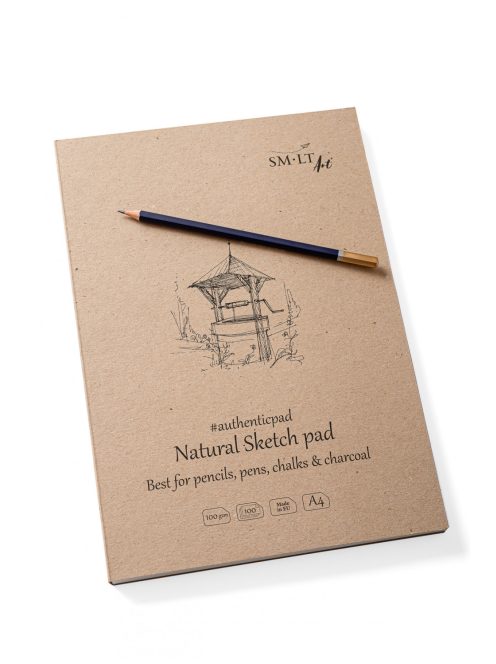 Vázlattömb - SMLT Sketch Pad Natural Authenticpad - 100 gr 100 lapos A4, ragasztott