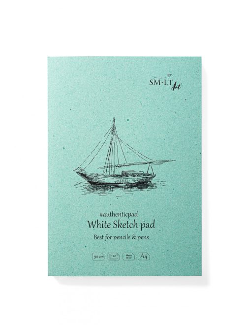 Vázlattömb - SMLT Sketch Pad White Authenticpad - Fehér, 90gr, 120 lapos A4, ragasztott