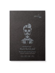  Pasztelltömb, fekete - SMLT Black Sketch Pad Authenticpad 165gr - 30 lapos A4, ragasztott