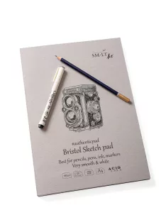   Vázlattömb - SMLT Bristol Authenticpad - 185gr 50 lapos A4, ragasztott