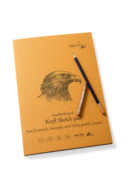 Vázlattömb - SMLT Sketch Pad Authenticpad - Kraft 90gr, 60 lapos A4, ragasztott