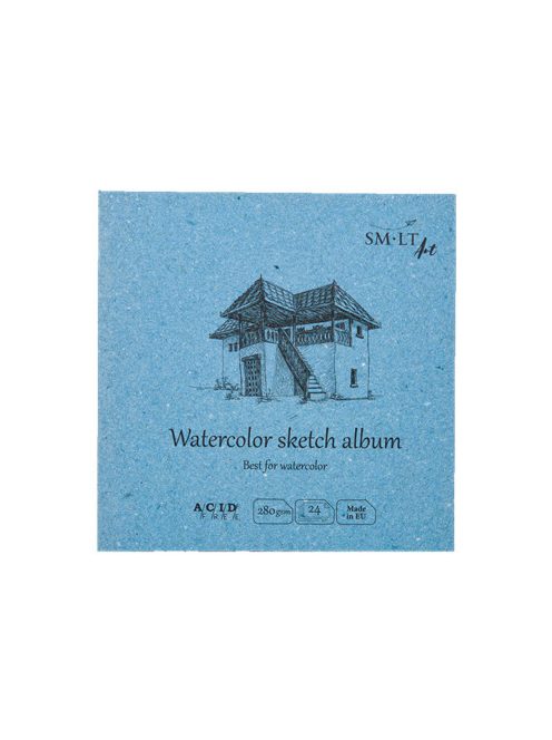 Akvarell mini album - SMLT Watercolor sketch album 280gr, 24 lapos, 14x14cm