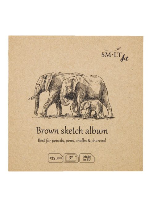 Natúr barna mini album - SMLT Brown sketch album 135gr, 32 lapos, 9x9cm