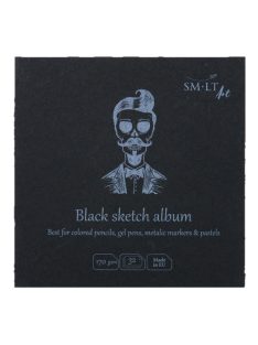   Fekete mini album - SMLT Black sketch album 170gr, 32 lapos, 14x14cm