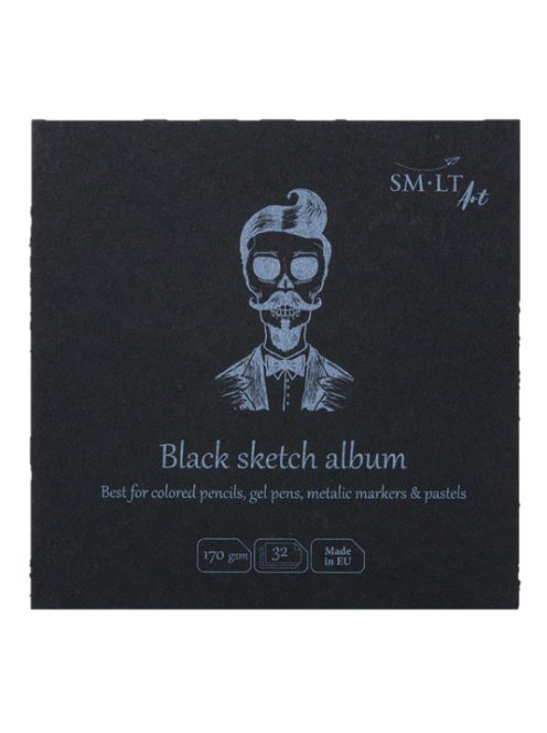 Fekete mini album - SMLT Black sketch album 170gr, 32 lapos, 14x14cm