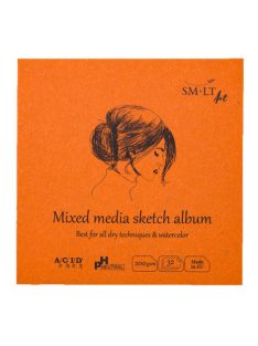   Mini album vegyes technikákhoz - SMLT Mixed media sketch album 200gr, 32 lapos, 9x9cm