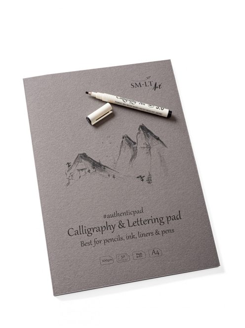Kalligráfiatömb - SMLT Authenticpad Calligraphy & Lettering, 100g, 50 lapos A4, ragasztott