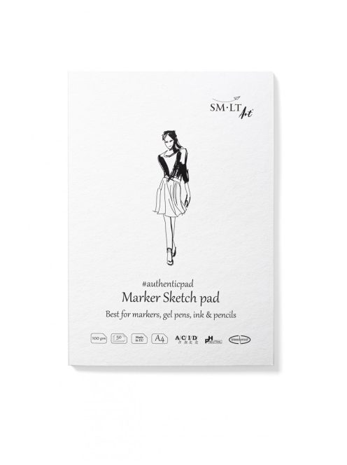 Markertömb - SMLT Marker Sketch Pad Authenticpad, 100gr 50 lapos A4, ragasztott