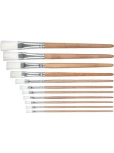   Major Brushes Nr. 14-es rövid fa nyél, fehér nylon ecsetfej