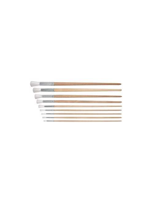 Major Brushes Nr. 8-as hosszú fa nyél, fehér nylon ecset