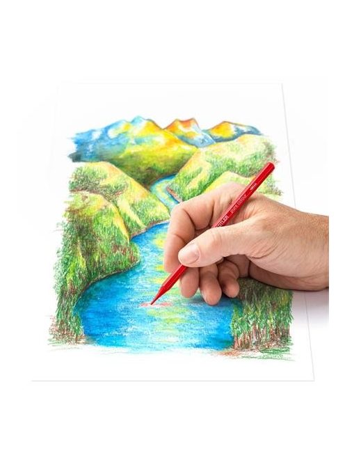 Akvarellceruza készlet fém dobozban, hatszögletű ceruzákkal - STAEDTLER - 12 színű készlet