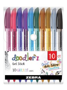  Zebra Doodler'z Zselés toll Készlet - 0,5mm Glitter Set - 10 db