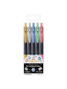   Zebra Sarasa Zselés toll Készlet - 0,5mm Decoshine Set - 5 db