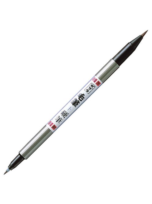 Zebra Ecsetfilc Kétvégű - Extrafinom és Közepes - Ezüst tolltest, fekete tinta