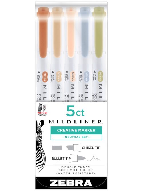 Zebra Mildliner Szövegkiemelő Szett - Neutral - 5 db-os készlet