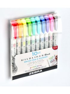   Zebra Mildliner Szövegkiemelő Szett - Kétvégű - 10 db-os készlet (Fluoreszkáló és Cool együtt)