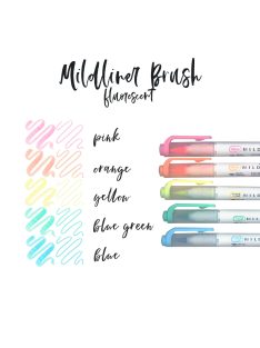   Zebra Mildliner Szövegkiemelő Szett - Ecsetvégű, 5 db-os Fluoreszkáló készlet