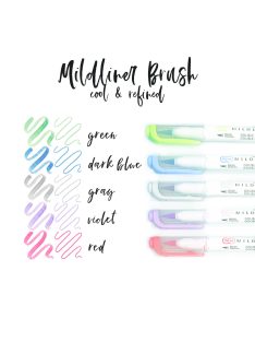  Zebra Mildliner Szövegkiemelő - Ecsetvégű, Cool & Refined - 5 db-os készlet