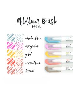   Zebra Mildliner Szövegkiemelő Szett - Ecsetvégű, Meleg színek - 5 db-os készlet